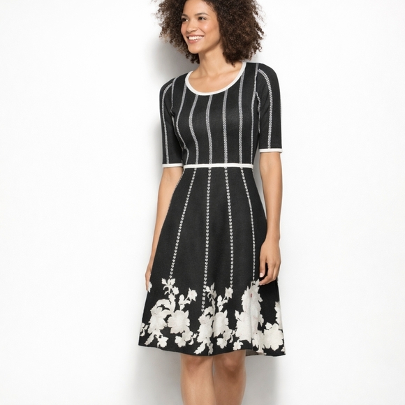 Gabby Skye Classic Knit Dress – Graphite/Ivory – Size 2X – NWT - Picture 9 of 11